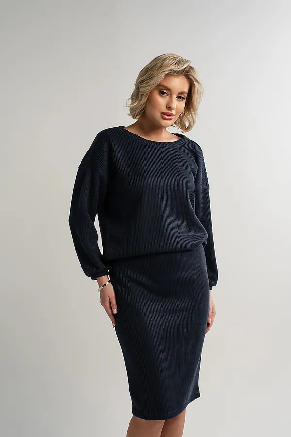 Костюм с юбкой Совершенство форм LADY TAIGA, синий - фото 2