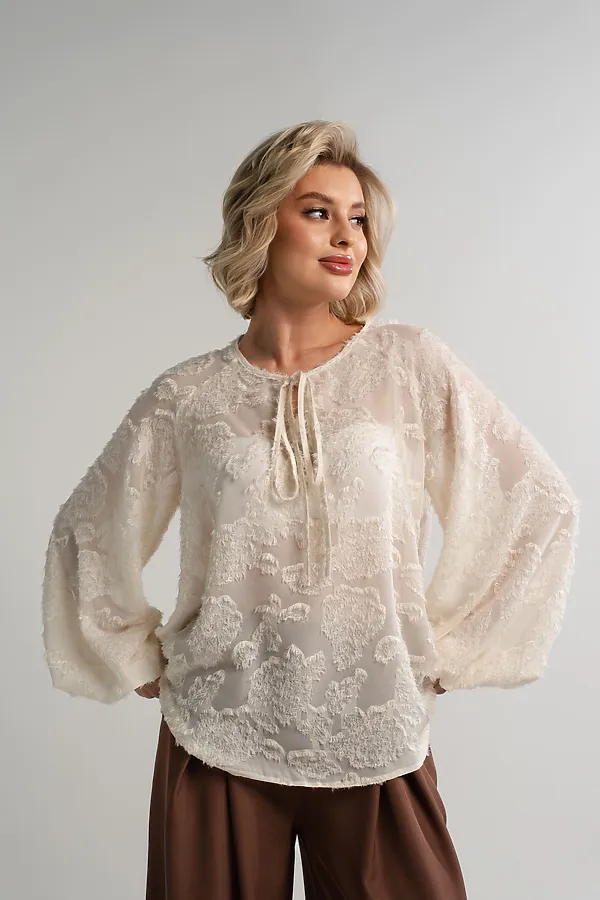 Блуза Воздушная мелодия LADY TAIGA, молочная - фото 2