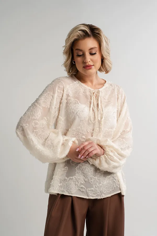 Блуза Воздушная мелодия LADY TAIGA, молочная - фото 2