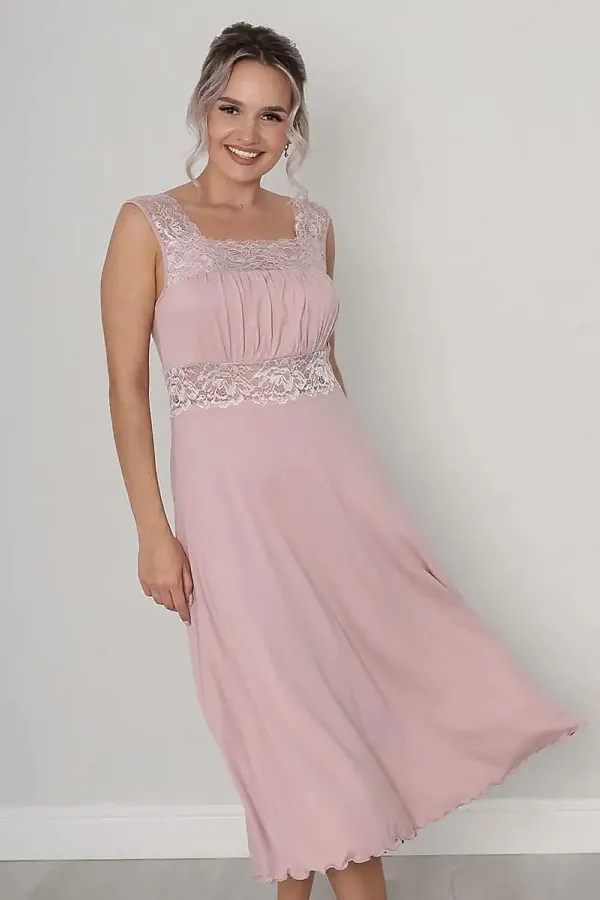 Сорочка Риана длинная НАТАЛИ, телесный - фото 2