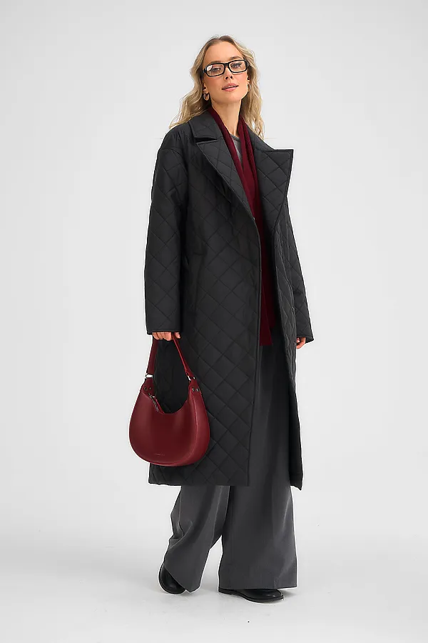 Стеганный утепленный плащ. HOOPS, черный - фото 2