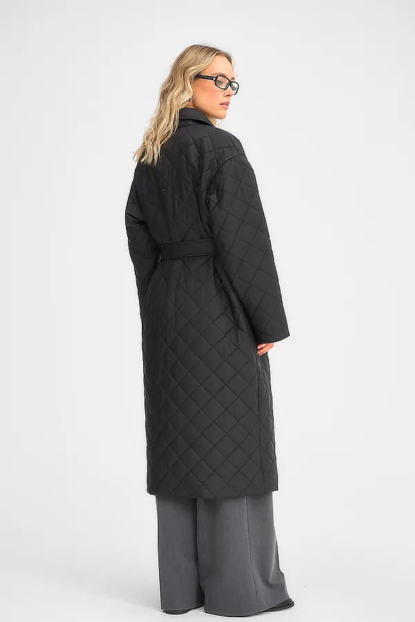 Стеганный утепленный плащ. HOOPS, черный - фото 2