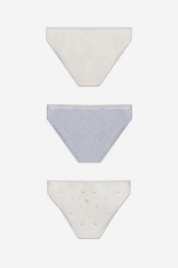 Трусы для девочек (3шт.) MARK FORMELLE, персиковые вишенки на молочном - фото 2