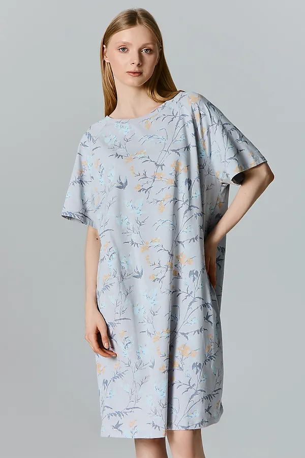 Сорочка ночная женская MARK FORMELLE, цветочки на сером - фото 2