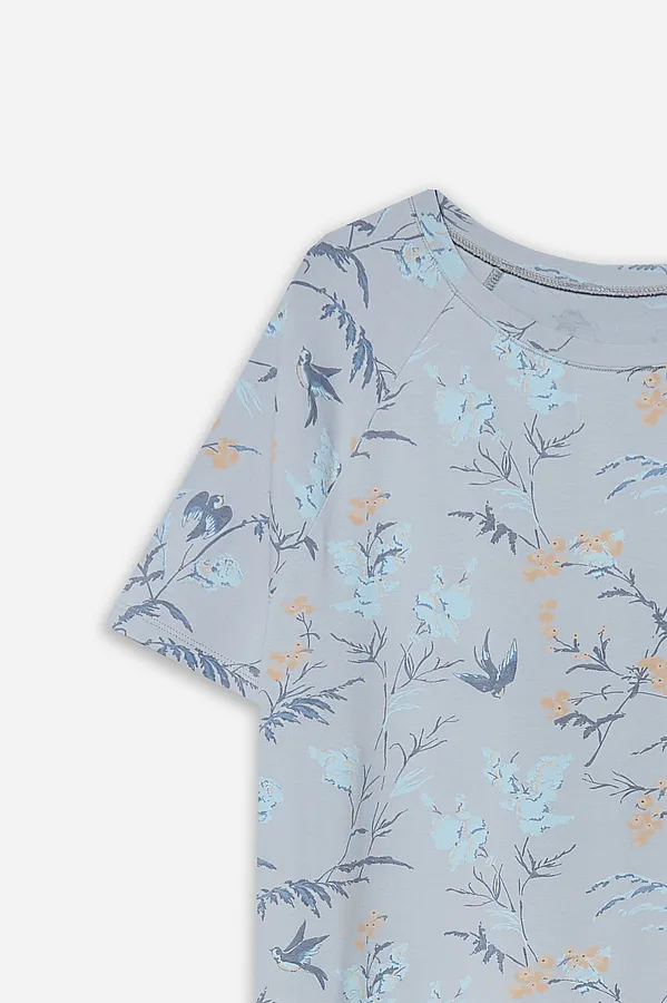 Сорочка ночная женская MARK FORMELLE, цветочки на сером - фото 2