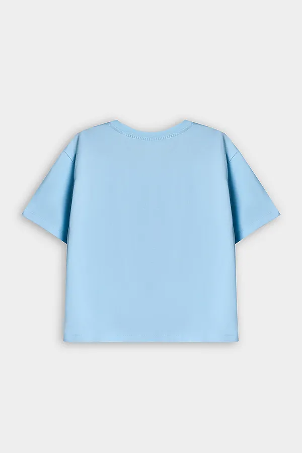 Комплект женский (футболка, шорты) MARK FORMELLE, голубое небо +ракушки на голубом - фото 2