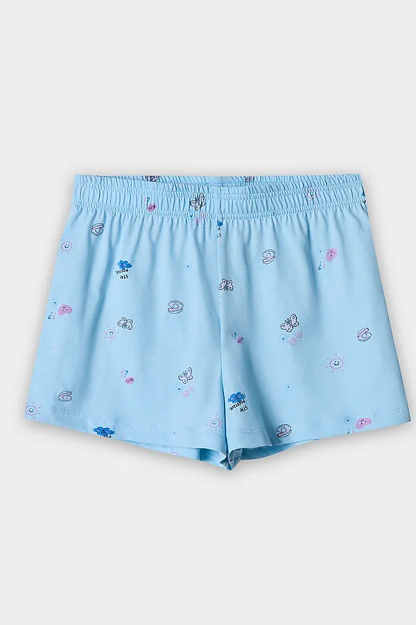 Комплект женский (футболка, шорты) MARK FORMELLE, голубое небо +ракушки на голубом - фото 2