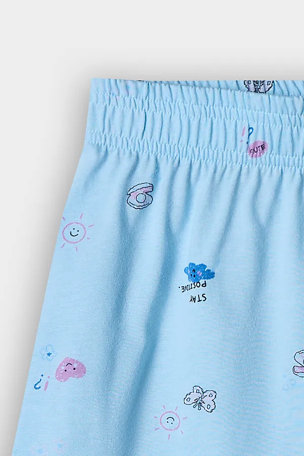 Комплект женский (футболка, шорты) MARK FORMELLE, голубое небо +ракушки на голубом - фото 2