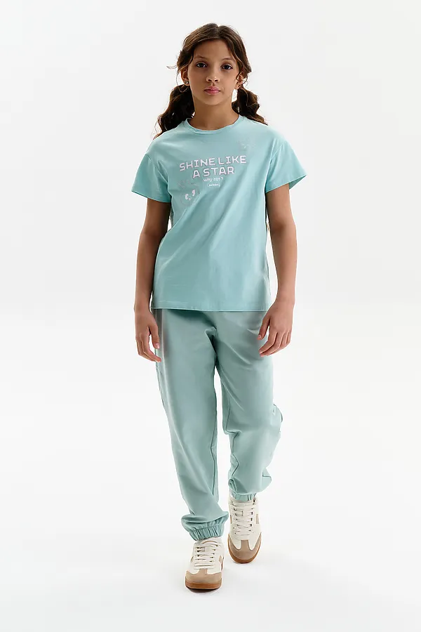 Футболка для девочек PELICAN, лазурный - фото 2