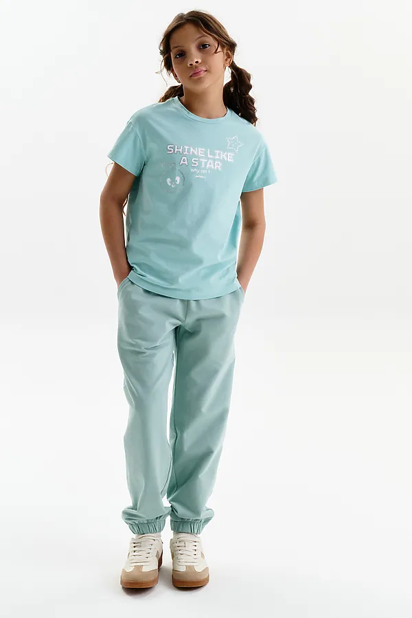 Футболка для девочек PELICAN, лазурный - фото 2