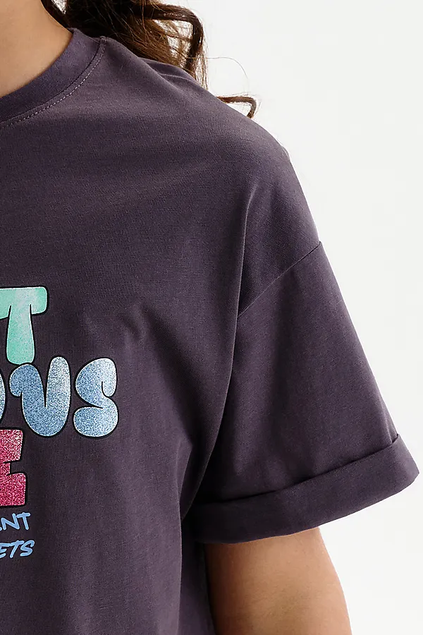 Футболка для девочек PELICAN, темно-серый - фото 2