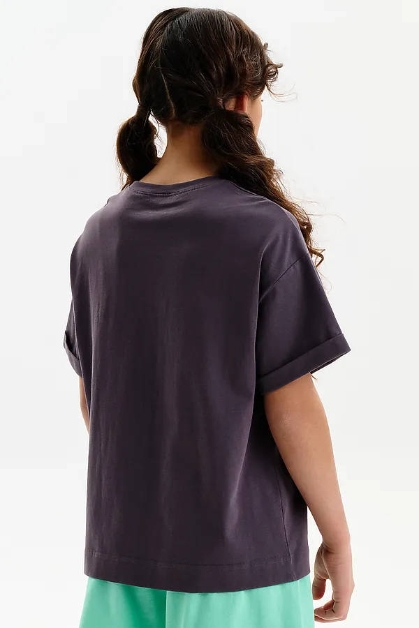 Футболка для девочек PELICAN, темно-серый - фото 2