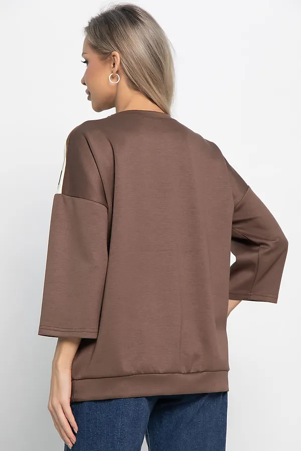 Блуза Джорджианна LADY TAIGA, бежево-коричневая - фото 2