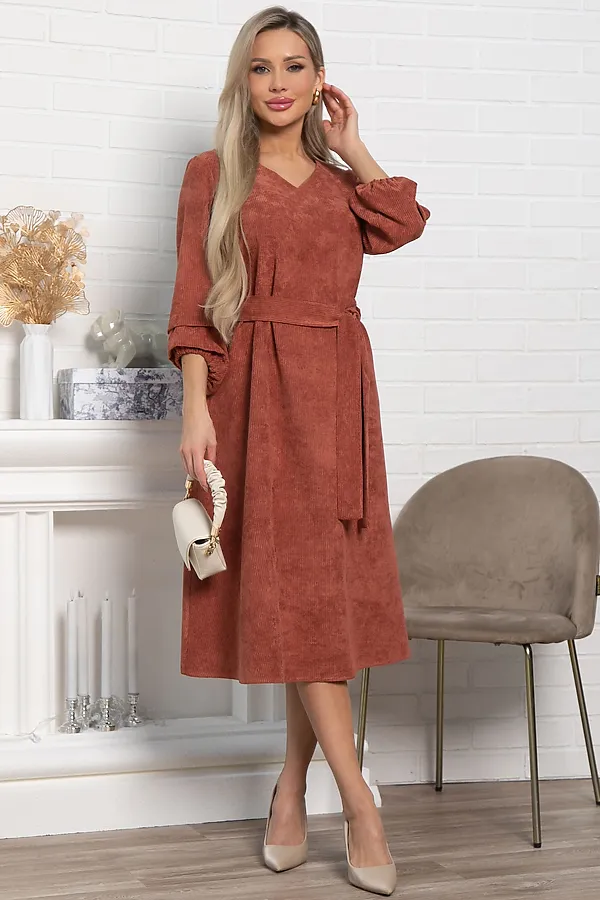 Платье Аглая LADY TAIGA, терракот - фото 2