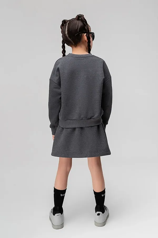 Костюм футболка + юбка.  BODO, темно-серый меланж - фото 2