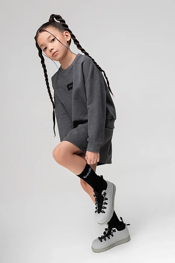 Костюм футболка + юбка.  BODO, темно-серый меланж - фото 2