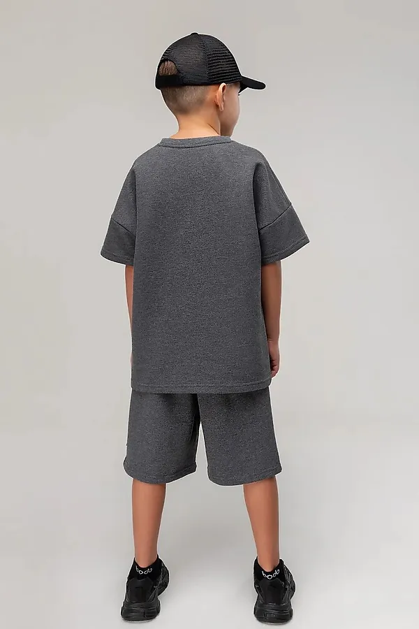 Костюм (Футболка+Шорты) BODO, темно-серый меланж - фото 2