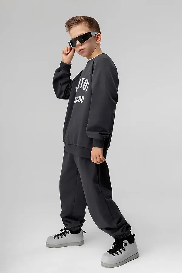 Костюм (Свитшот+Брюки) BODO, темно-серый - фото 2