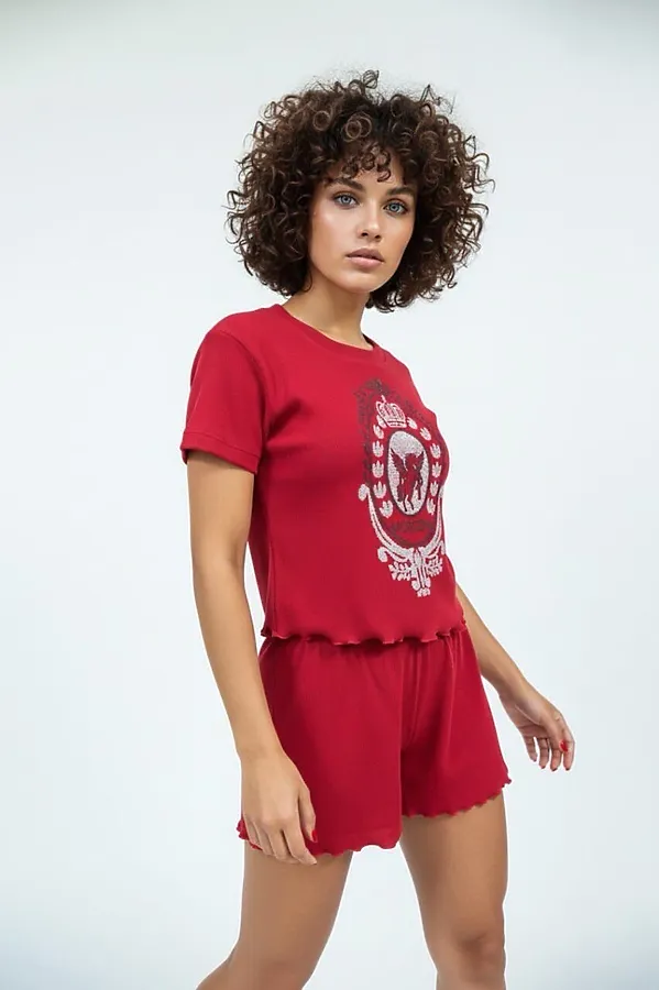 Пижама с шортами 403 НАТАЛИ, красный - фото 2