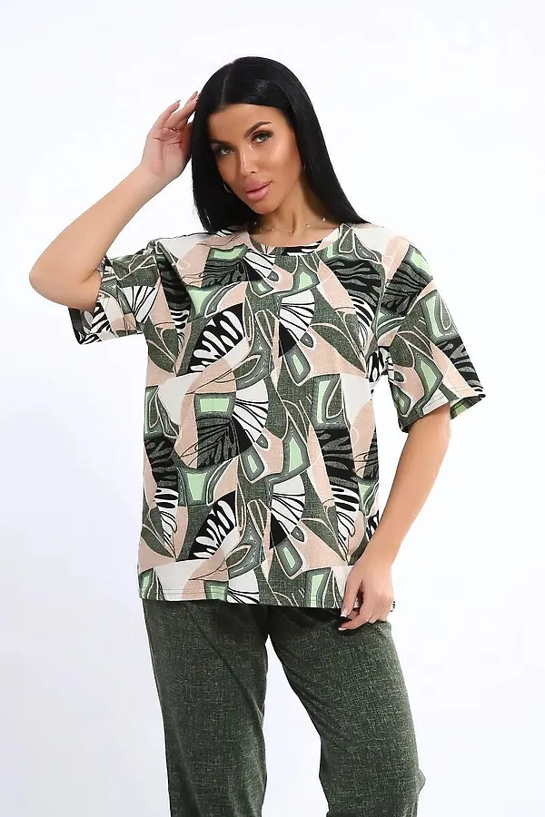 Костюм с брюками КЖ-007 НАТАЛИ, хаки - фото 2