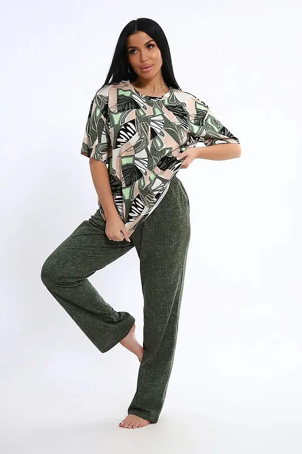 Костюм с брюками КЖ-007 НАТАЛИ, хаки - фото 2