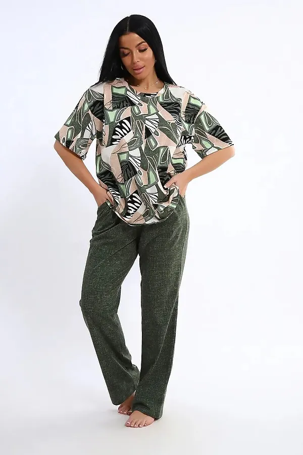 Костюм с брюками КЖ-007 НАТАЛИ, хаки - фото 2