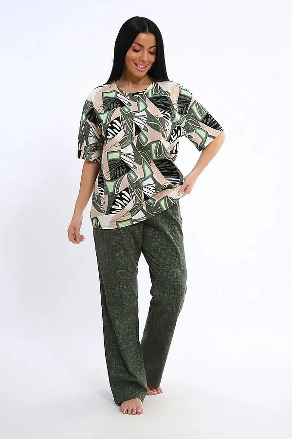 Костюм с брюками КЖ-007 НАТАЛИ, хаки - фото 2