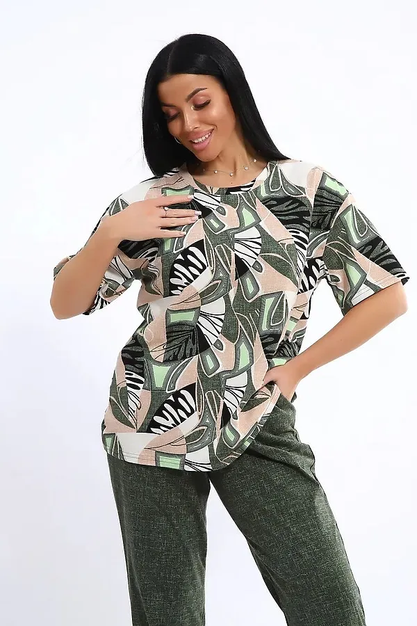 Костюм с брюками КЖ-007 НАТАЛИ, хаки - фото 2