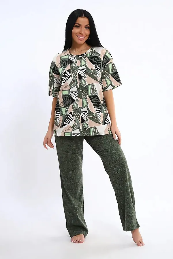 Костюм с брюками КЖ-007 НАТАЛИ, хаки - фото 2
