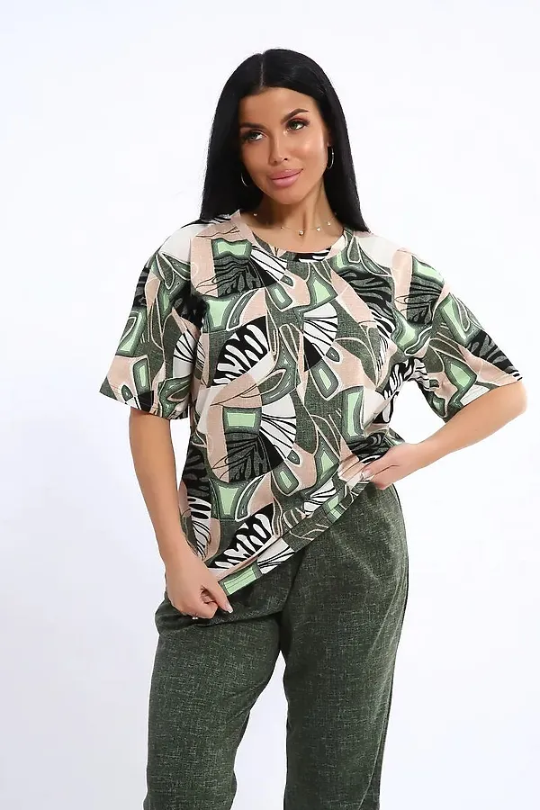 Костюм с брюками КЖ-007 НАТАЛИ, хаки - фото 2