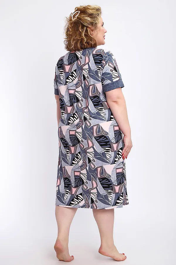 Халат 004 домашний НАТАЛИ, розовый веер - фото 2