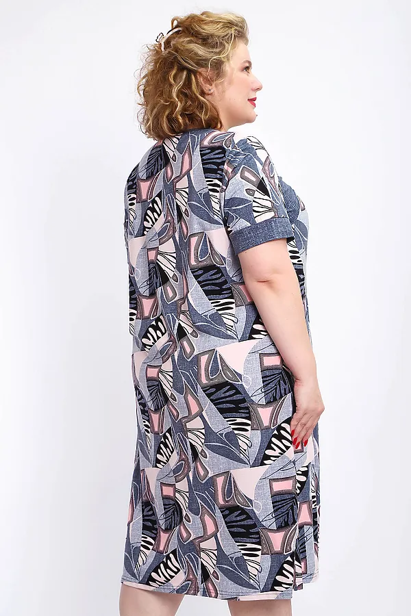 Халат 004 домашний НАТАЛИ, розовый веер - фото 2