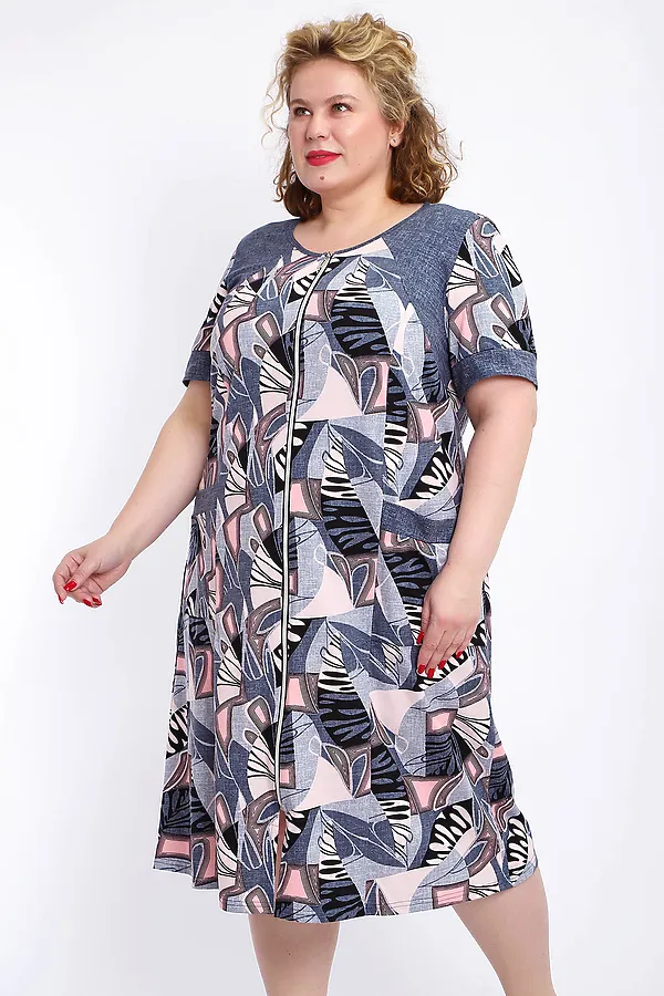 Халат 004 домашний НАТАЛИ, розовый веер - фото 2