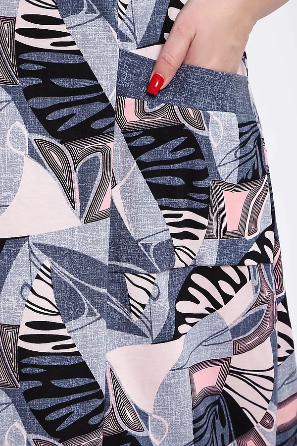 Халат 004 домашний НАТАЛИ, розовый веер - фото 2