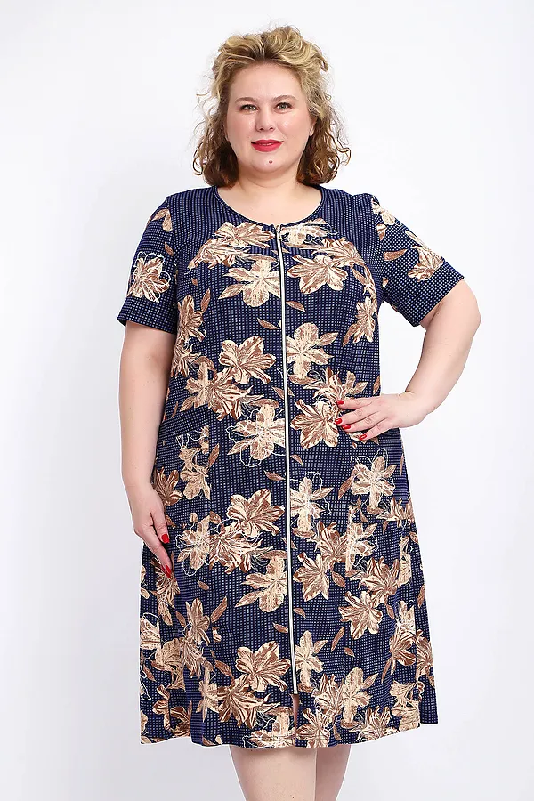 Халат 004 домашний НАТАЛИ, лилии - фото 2