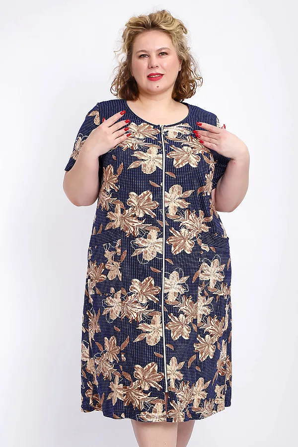 Халат 004 домашний НАТАЛИ, лилии - фото 2