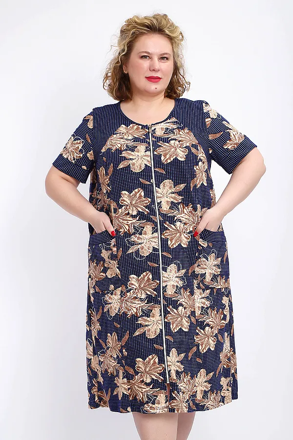 Халат 004 домашний НАТАЛИ, лилии - фото 2