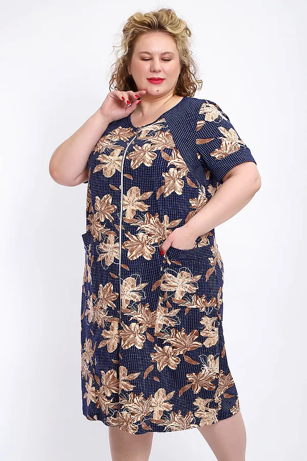 Халат 004 домашний НАТАЛИ, лилии - фото 2