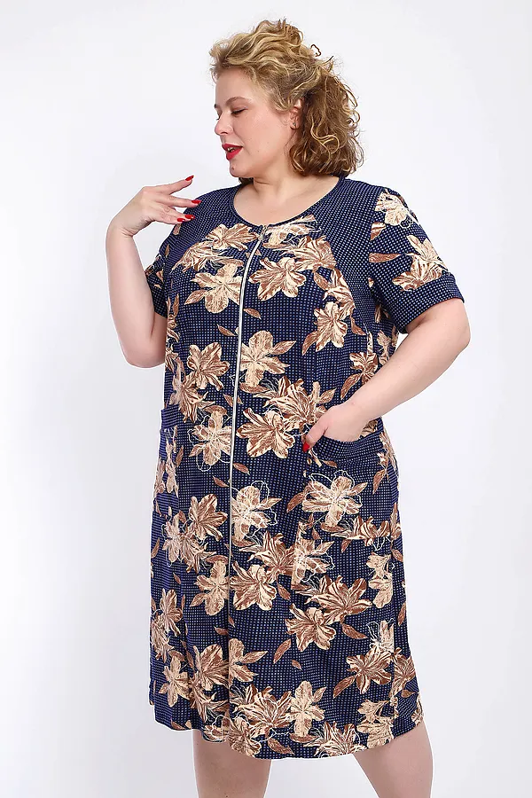 Халат 004 домашний НАТАЛИ, лилии - фото 2