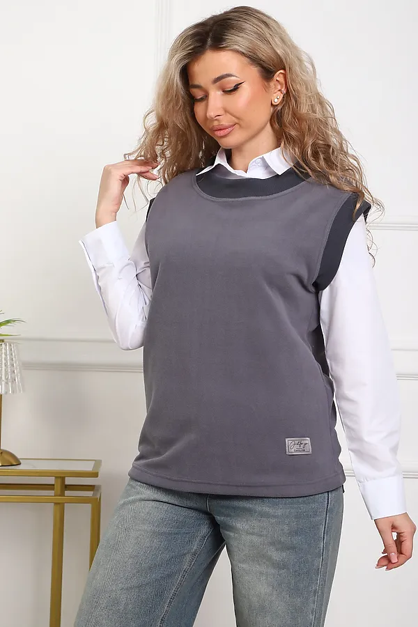 Жилет 1101 НАТАЛИ, серый - фото 2