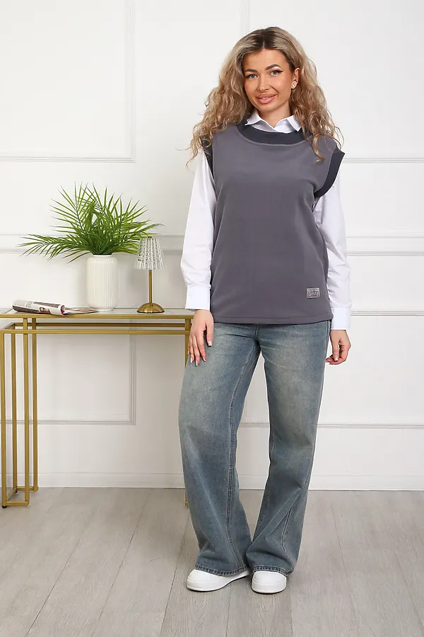 Жилет 1101 НАТАЛИ, серый - фото 2