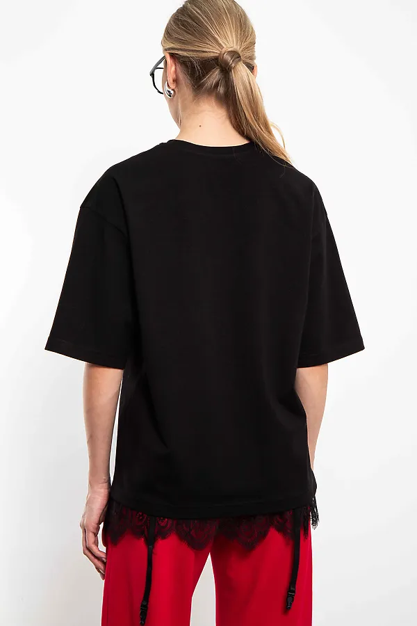 Футболка женская с оверсайз Модная пресса KOSMOS, черный - фото 2