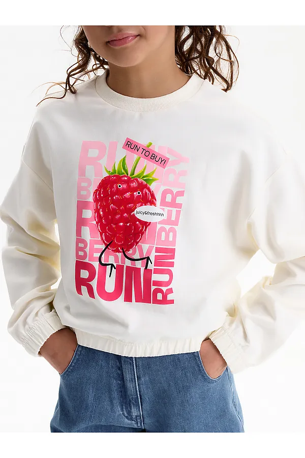 Толстовка для девочек PELICAN, молочный - фото 2