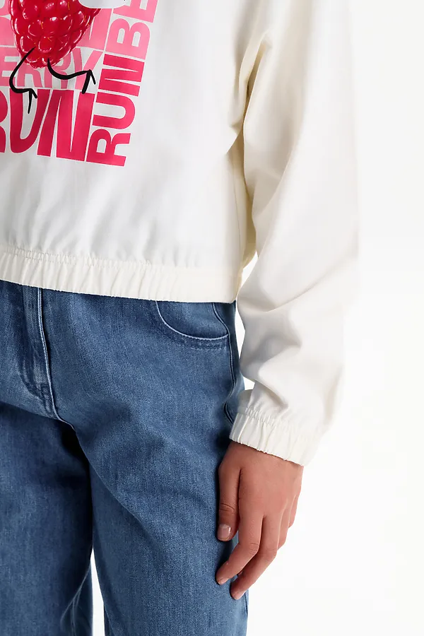 Толстовка для девочек PELICAN, молочный - фото 2