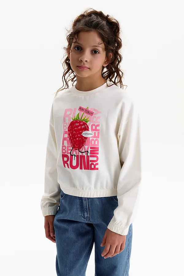 Толстовка для девочек PELICAN, молочный - фото 2