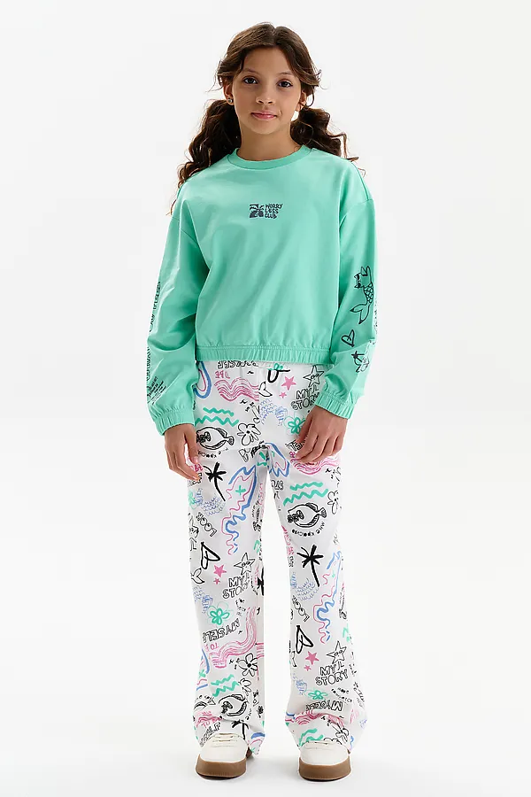 Толстовка для девочек PELICAN, ментол - фото 2