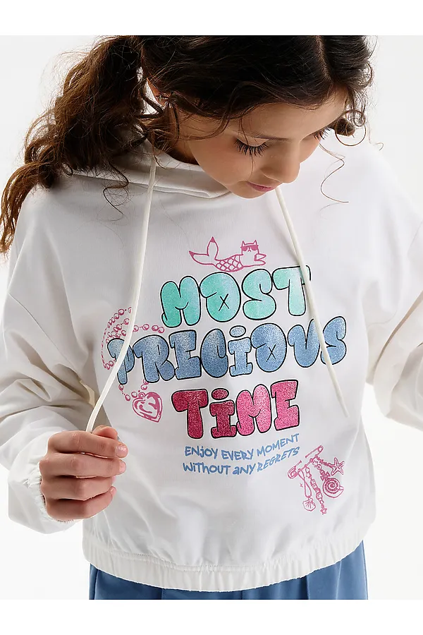 Толстовка для девочек PELICAN, молочный - фото 2