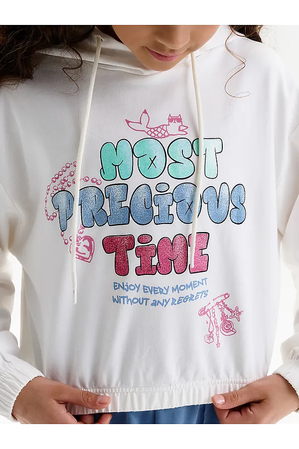 Толстовка для девочек PELICAN, молочный - фото 2