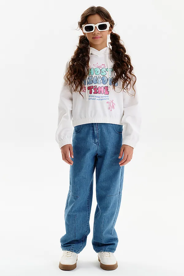 Толстовка для девочек PELICAN, молочный - фото 2