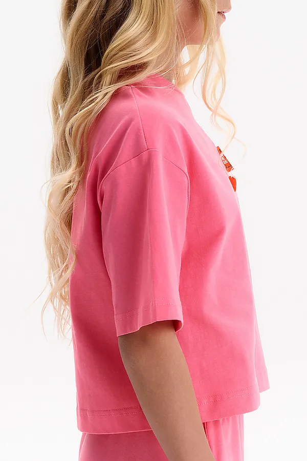 Футболка для девочек PELICAN, розовый - фото 2